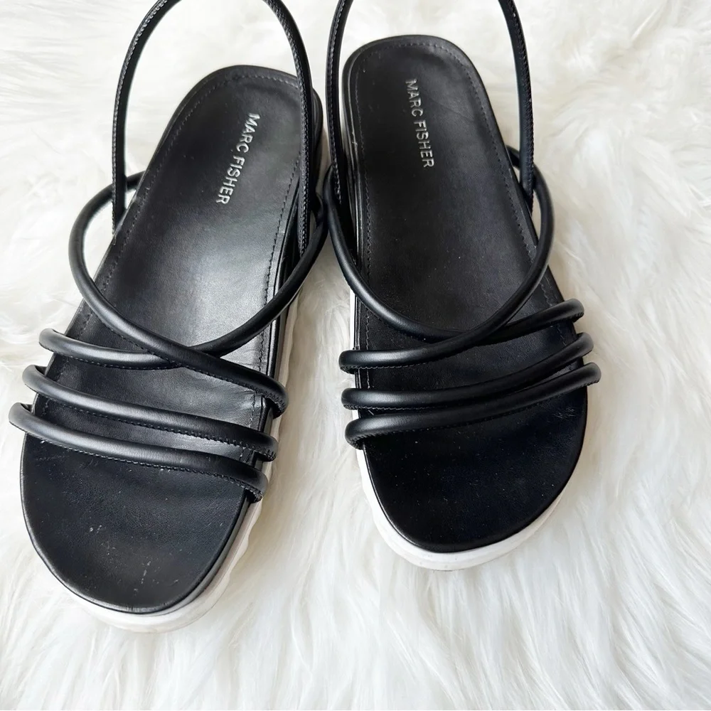 Marc Fisher Joylyn Strappy Sandals Black Size‎ 7.5